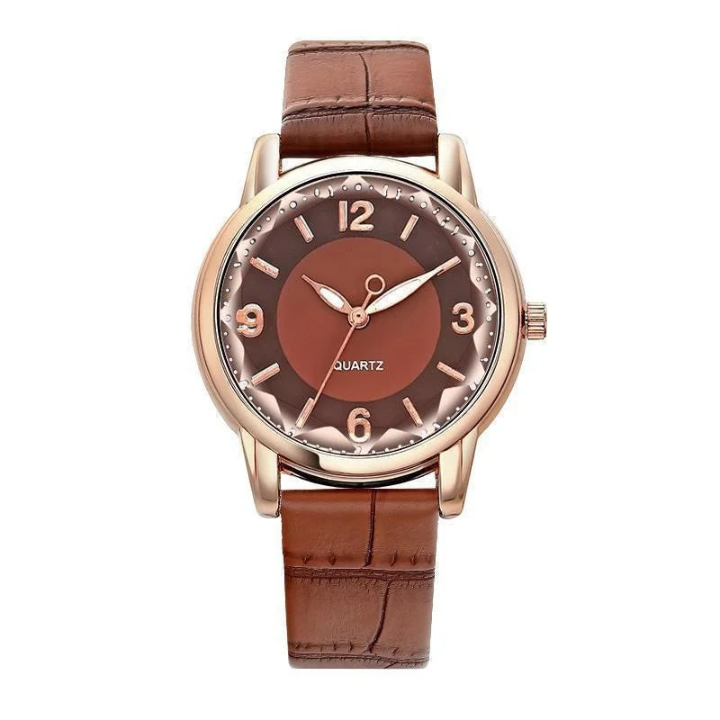 Leather Strap Ladies Watch Polygon Glass Luxury Women clocks Dial Quartz Creative Fashion Quartz Watch