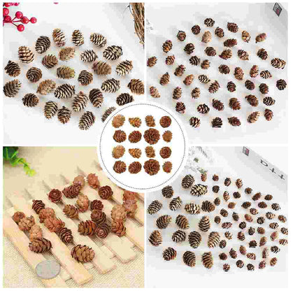 100 Pcs Songhwa Photo Props Garland Pine Cone Crafts Small Cones Ornaments Artificial Creative Wreath