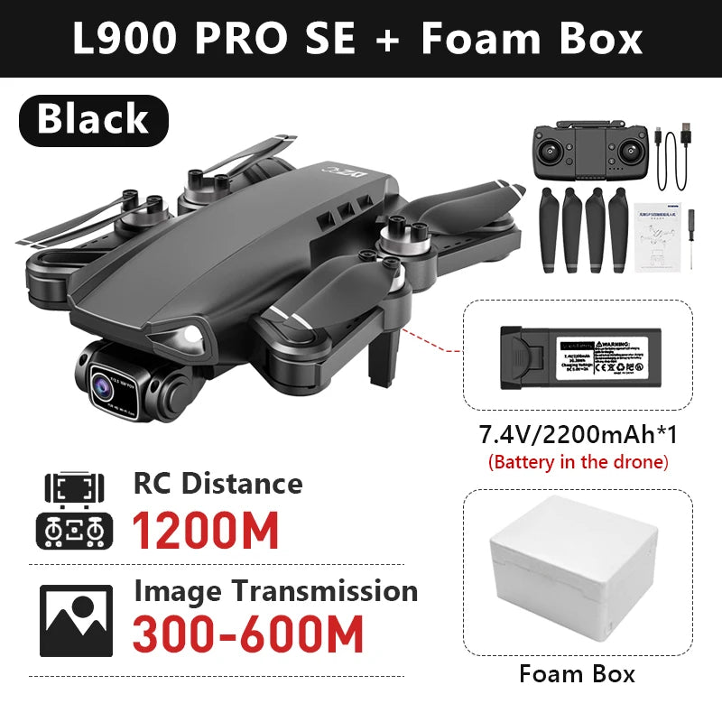 LYZRC L900 PRO MAX Drone 4K Professional HD Dual Camera GPS Dron Brushless Motor FPV Quadcopter L900 PRO SE Fodable Helicopters