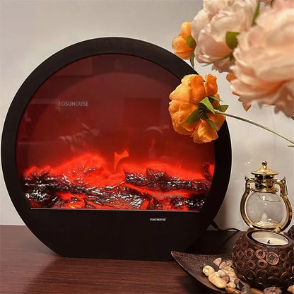 Simulated Flame Lamp Ins Simulation Fireplace Lamp Fake Stove Home Bedroom Decoration Atmosphere Lamp Electric Flame N