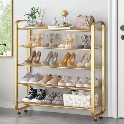 Iron art simple shoe cabinet assembly home rental house multi-layer space saving storage racks