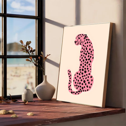 Wild Leopard Tiger Vase Flower Rainbow Girl Power Poster Kraft Paper Prints Home Room Cafe Bar Art Wall Decor Aesthetic Painting