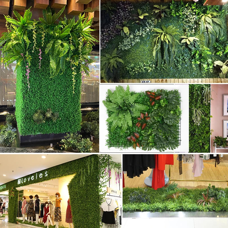 Artificial Plants Grass Wall Panel Boxwood Hedge 16X24in Faux Eucalyptus Greenery Backdrop Suitable for Outdoor Indoor Garden