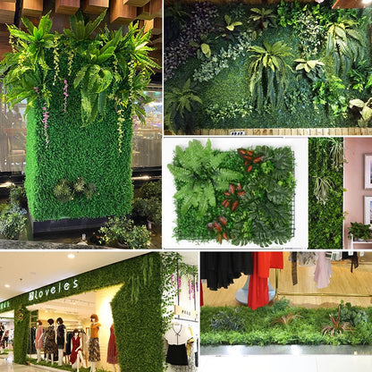 Artificial Plants Grass Wall Panel Boxwood Hedge 16X24in Faux Eucalyptus Greenery Backdrop Suitable for Outdoor Indoor Garden