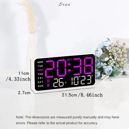 LED Digital Wall Clock Temperature Date Week Display Table Alarm Clocks Voice Control Electronic Clock Brightness Adjustment