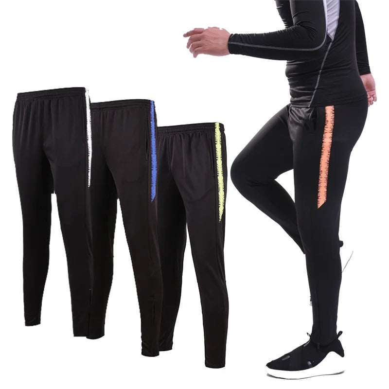 Mens Sports Running Soccer Training Pants Breathable Quick-dry Fitness Cycling Hiking Trousers Football Long Pants