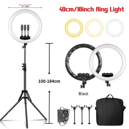 SH 45cm 18 inch Ring Light With Tripod Stand Usb Charge Selfie Led Lamp Dimmable Photography Light For Photo Photography Studio