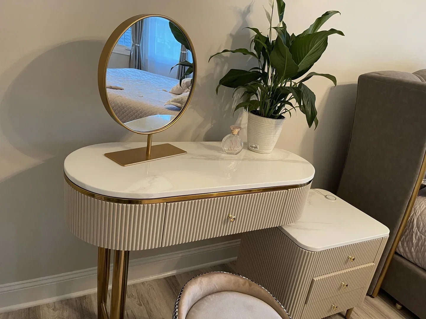 Bedroom Bedroom Vanities Dresser Desk Lights Drawers Modern Makeup Vanity Table Set Dressing Tables With Mirror And Light