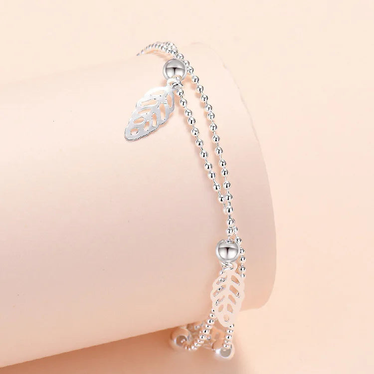 925 Sterling Silver Women Heart Star Chain Bracelet For Women Luxury Jewelry Jewellery Gifts Christmas  GaaBou