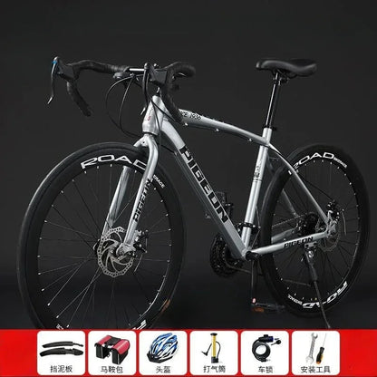 27-speed curved road bicycle high carbon steel frame Road Racing Bike 700C variable speed shock absorption City bike aldult