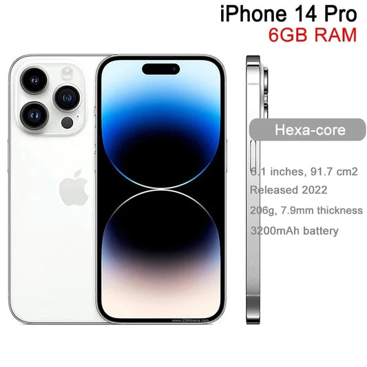 Original Apple iPhone 14 Pro 128/256/GB ROM 6GB RAM  6.1" Genuine Super Retina OLED Face ID NFC A16 5G