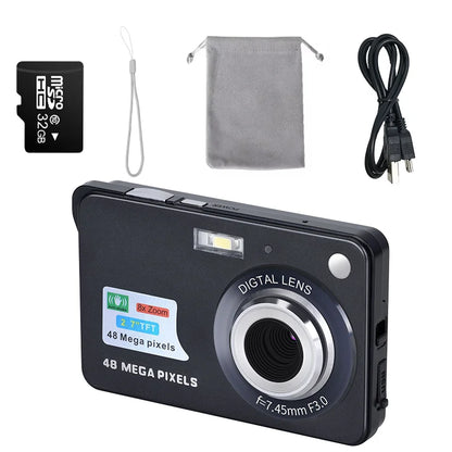 48MP LCD Screen HD Digital Child Camera Video Camera Outdoor Anti-Shake Instant Photo Camera Rechargeable Photography Camcorder