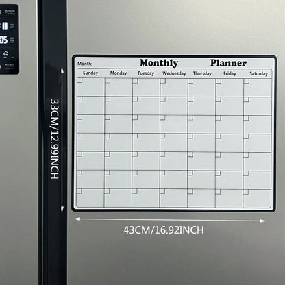 Magnetic Refrigerator Dry Erase Calendar Monthly Planner Whiteboard Record Message Board Remind Memo Pad Kitchen Decor