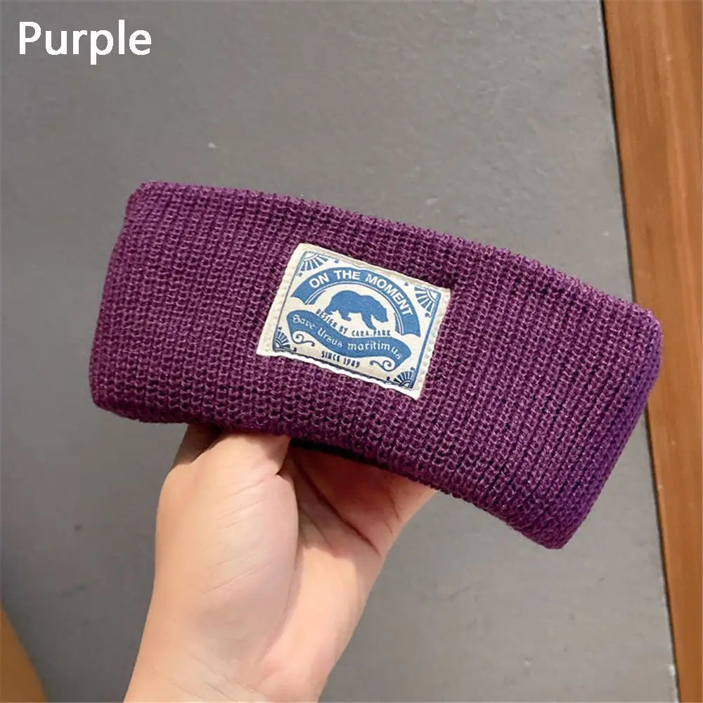 Women Girl Winter Knitted Headband Casual Wide-brim Sports Hair Bands Warm Headwear Soft Stretch Head Bands Accessories