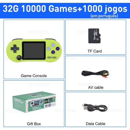 SF2000 Games Portable Handheld Video Built-in 10000 Game Console 3 Inch IPS Screen Classic Retro Game Player Support AV Output