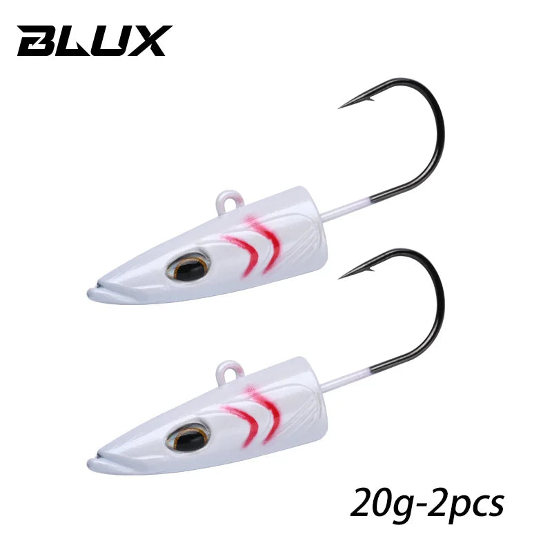 BLUX Happy Sandeel 13cm 27g Soft Live Eel Fishing Lure Paddle Tail Jig Head Hook Vinyls Vibration Artificial Bait Saltwater Gear