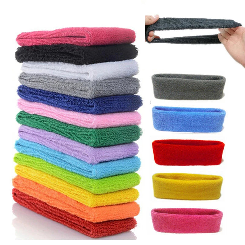 New Women Men Headband Sports Yoga Fitness Stretch Sweatband Hair Band Elasticity Towel Headband Headwear Absorb Sweat Head Band