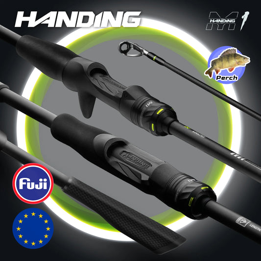 HANDING M1 Bass Fishing Rods Fuji O+A Guide Rings 24Ton Carbon Fiber Blanks Spinning Fishing Rod All-day Comfort Casting Rods