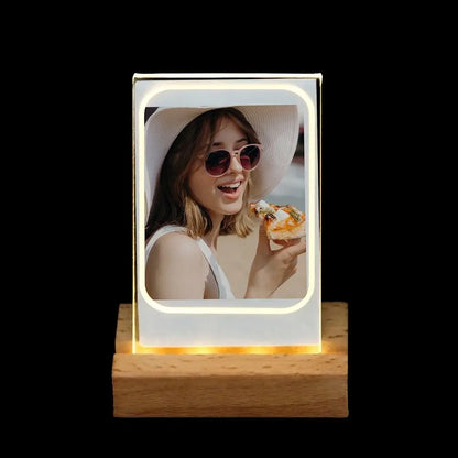 3 in 1 Photo Frame Instant Camera Acrylic LED Light 3 inch Picture Holder Photo Table for Fujifilm/Polaroid Desktop Decor