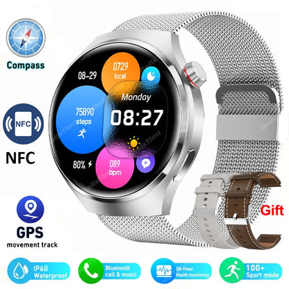 2024 New Smart Watch Heart rate Health Monitor Bluetooth Call NFC GPS Tracker IP68 Waterproof  SmartWatch Men For HUAWEI GT4 Pro