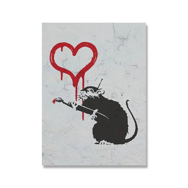 Banksy Graffiti Artwork Canvas Painting Prints Wall Art Pictures Girl with Red Balloon Black White Posters Nordic Home Decor