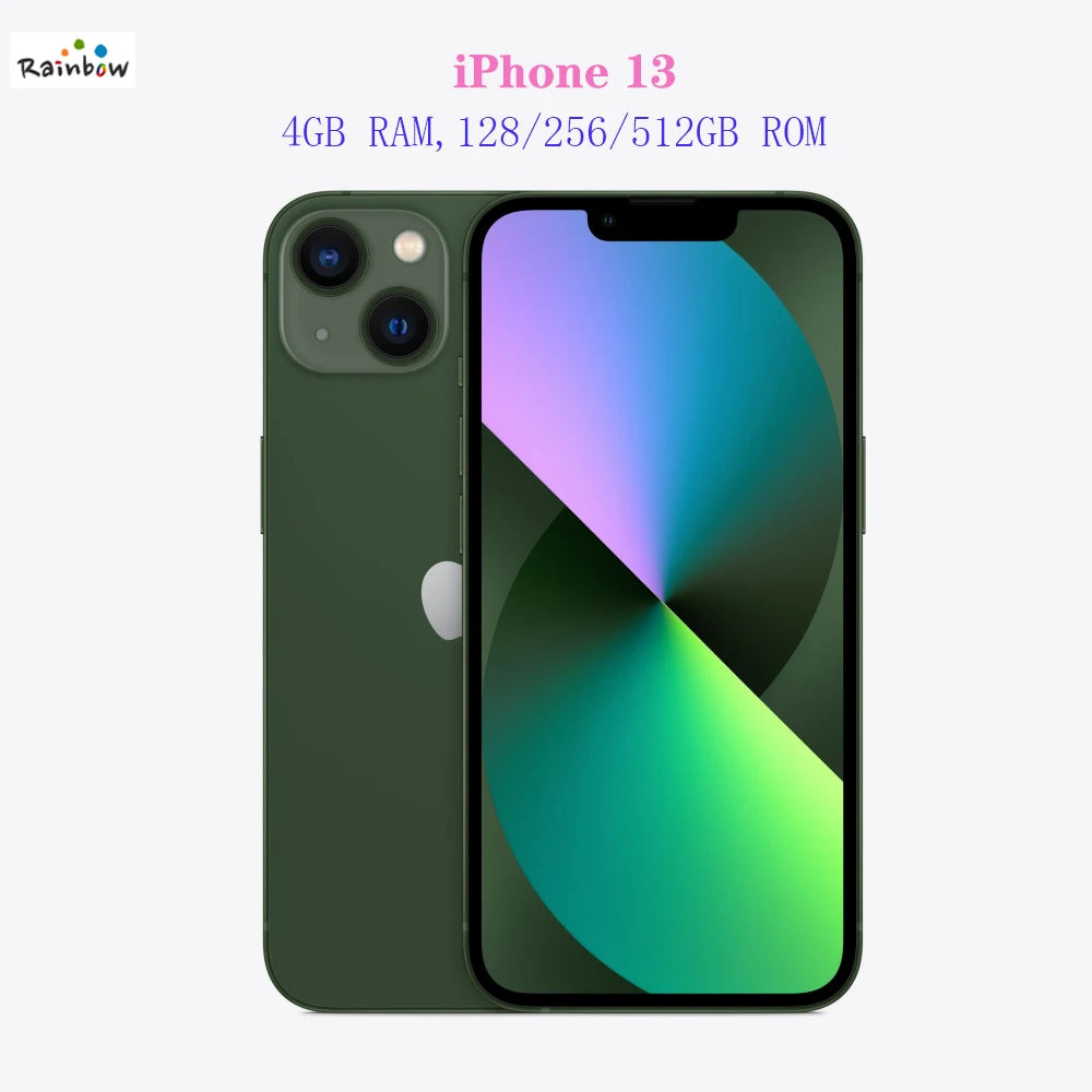 Original Apple iPhone 13 128GB/ 512GB 5G LTE Mobile Phone NFC Face ID  IOS A15 Bionic Hexa Core 6.1'' 12MP&12MP 3240mAh