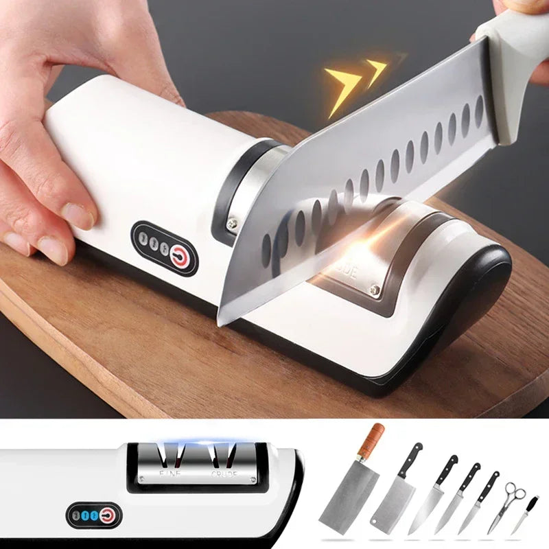 Kitchen Electric Knife Sharpener Multifunctional Automatic Professional 4 Gears Electric Knife Sharpener Kitchen Accessories