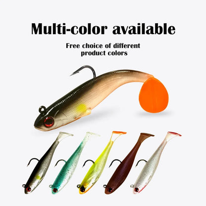 THORFORCE Soft T-Tail Fishing Lure Artificial Bait Wobbler Walleye Perch Bass Pike Paddle Tail Swimbait