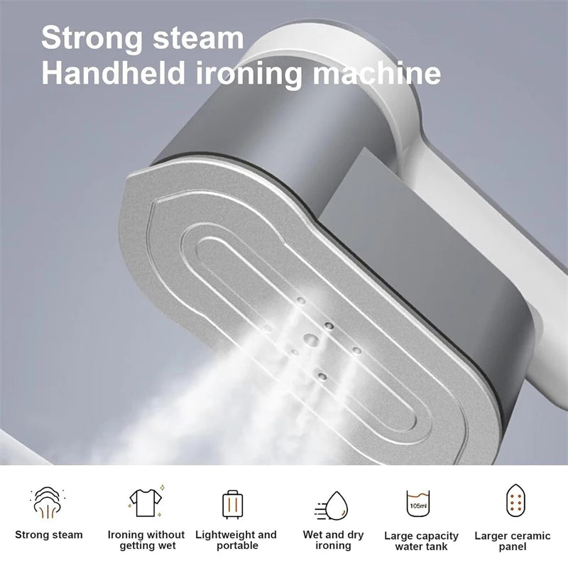 1200W Garment Steamer, Handheld Steam Iron, Travel Garment Steamer with 6 Modes, Digital Display Portable Mini Ironing Machine