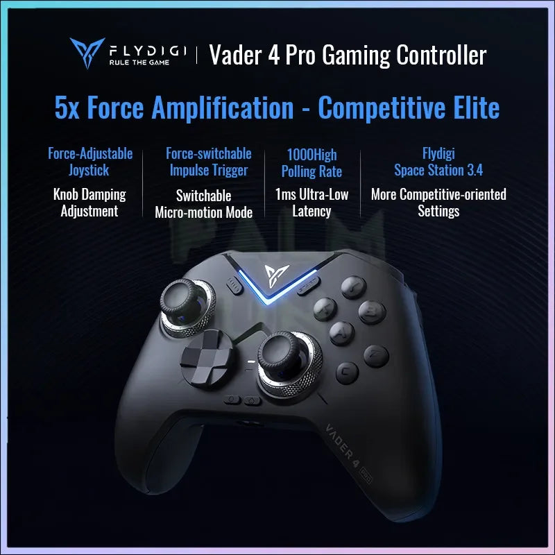 Flydigi Vader 4 Pro Bluetooth Wireless Athletic Handle Gamepads Video Gaming Controller with Hall Rocker for Xbox/PC/Steam Games