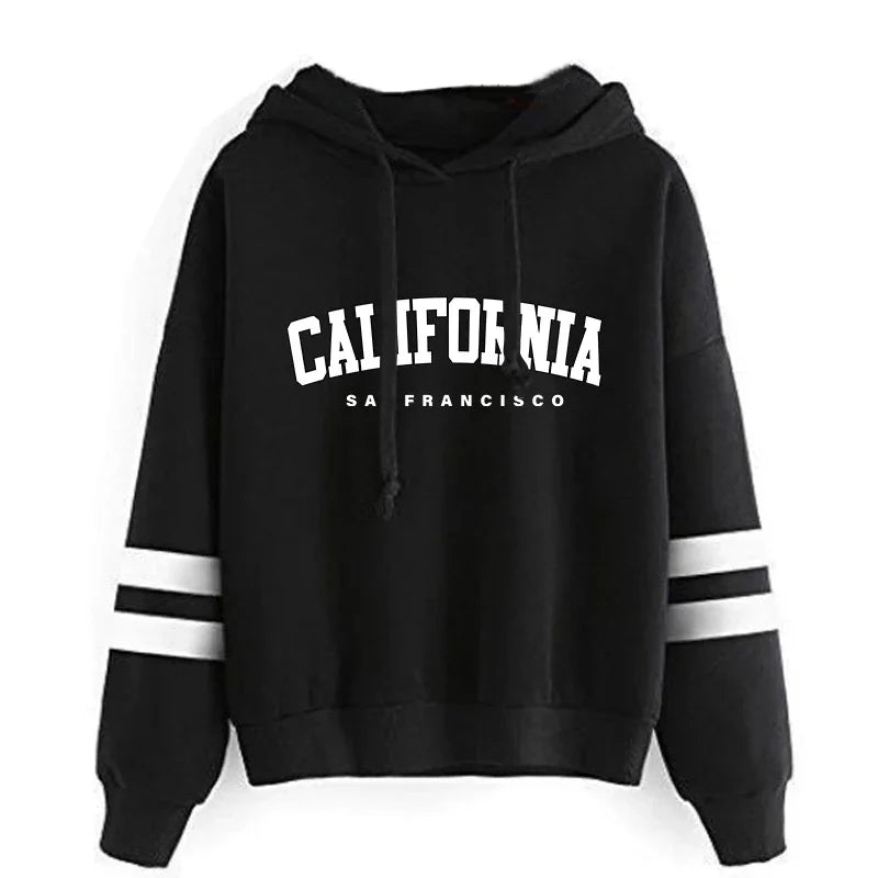 California Womens Tracksuit Casual Stripe Versatile Hooded Sweatshirt or Pants or Suit Simplicity Hot Sales Street Outfits S-3XL