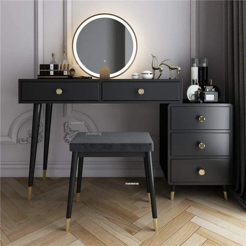 Luxury Dressers Bedroom Furniture Modern Home Dressing Table Bedside Storage Cabinet Nordic Ins Dressing Table with Mirror N