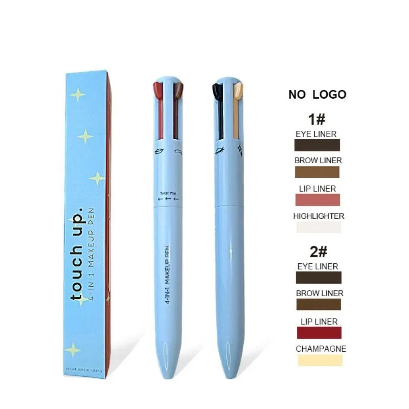 Multi-effect 4 In 1 Eyeliner Eyebrow Pencil Contour Pen Long Lasting Waterproof Cosmetics Eyeliner Makeup Pencil Lip Liner Pen