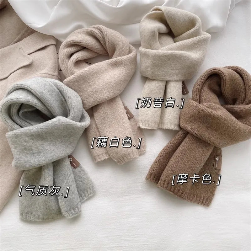 2024 Ladies Cashmere Blend Scarf Women Winter Luxury Solid Color Shawl Wraps Female Warm Thick Wool Neckerchief Blanket Pashmina