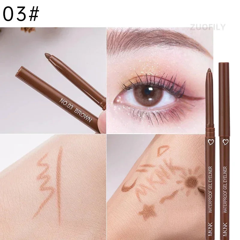 5 Colors Eyeliner Pencil Quick-drying Eyeliner Waterproof Long-lasting Gel Pen Blue Black Brown Easy Wearing Eyeliner Pen