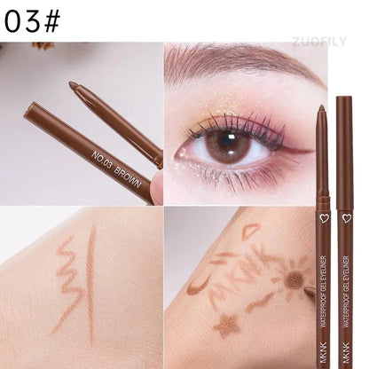 5 Colors Eyeliner Pencil Quick-drying Eyeliner Waterproof Long-lasting Gel Pen Blue Black Brown Easy Wearing Eyeliner Pen