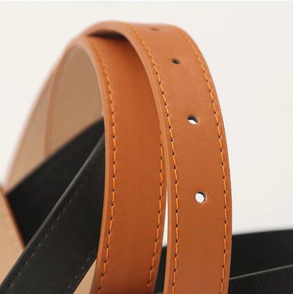 Leather Women Belts New PU Simple Metal Buckle Belt Girls Dress Jean Pants Waistband Belts for Lady Luxury Designer Brand 2023