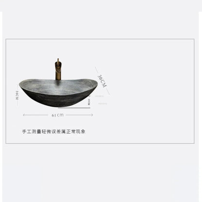 Retro Ceramic Bathroom Sinks Outdoor Washbasin Home Bathroom Sink Courtyard Overhead Sink Creative Hand Kitchen Washing Sink