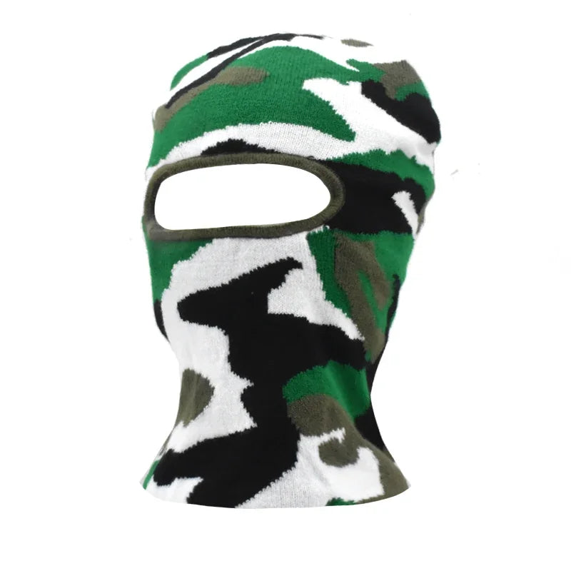 2024 New Hip Hop Balaclava Distressed Knitted Caps Full Face Ski Mask Women Outdoor Camouflage Fuzzy Ski Balaclava Beanies Hat