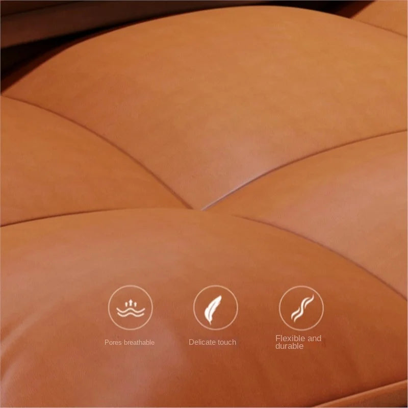 XD Tofu Block Cat Claw Leather Bedroom Lazy Sofa Can Lie Or Sleep Living Room Dual Use Sofa Bed Milk Oil Style Small House Sofa