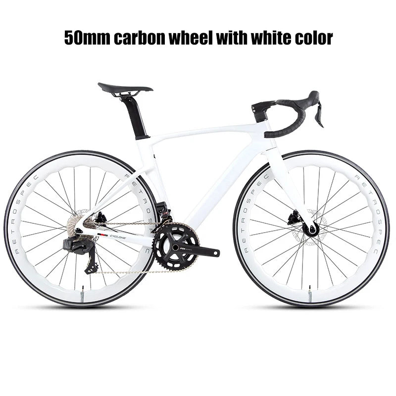 Twitter Full Carbon Road Bike Wireless Electronic Shifting WheelTop EDS TX 2X12 Speed Hydraulic Disc Brake Adult Men's Bicycle