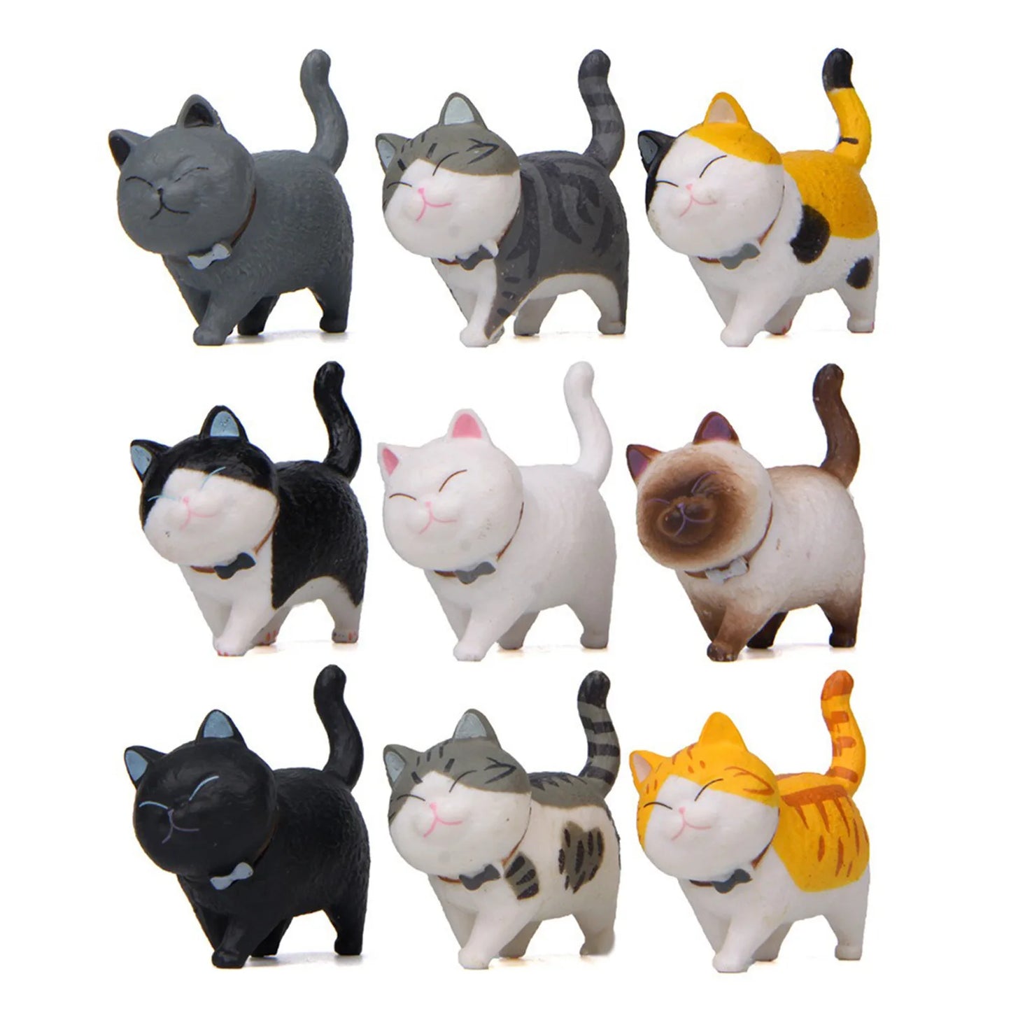 1 Piece Cute Cat Ornaments Bell Cat Animal Fairy Garden Figurines Accessories Home Decoration Desktop  Model Birthday Gift