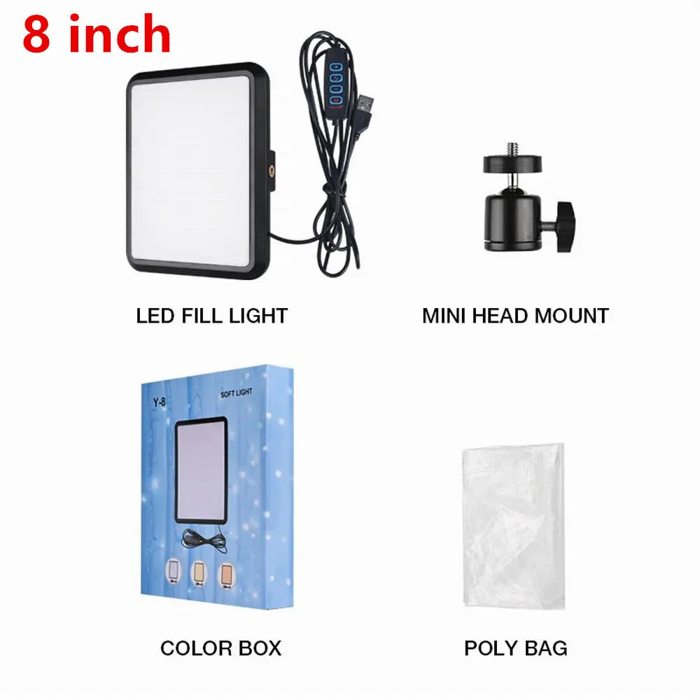 High Power 352 Led Video Light 2800K-7000K Panel Light Studio Fill Lamp Photography Lighting Photo w Light Stand for Live Stream