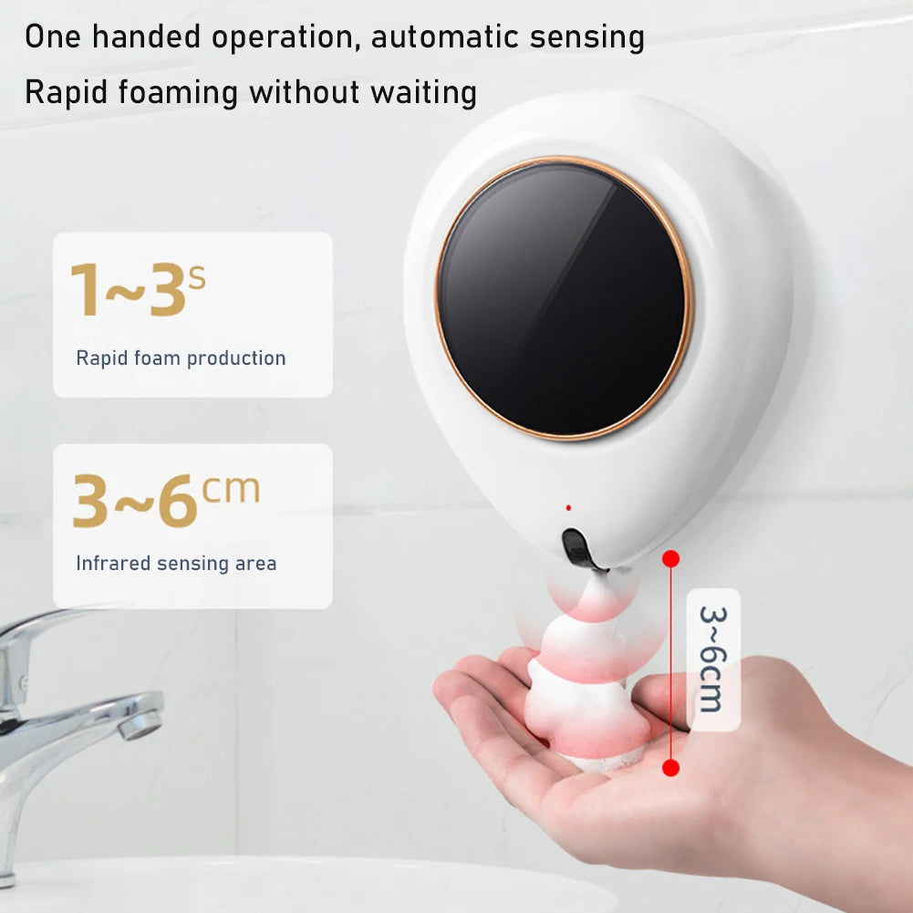 300ml Automatic Bathroom Soaps Liquid Dispenser Smart Shampoo Hanging Dispenser Intelligent Induction Non-touch Foam Container