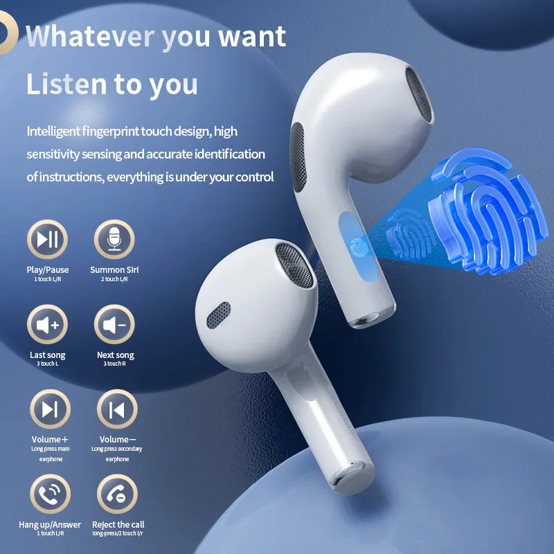 Original Pro 6 TWS Max Wireless Bluetooth Earphones Mini Earbuds Noise Cancelling Headset For Airpodding Apple iPhone Headphones