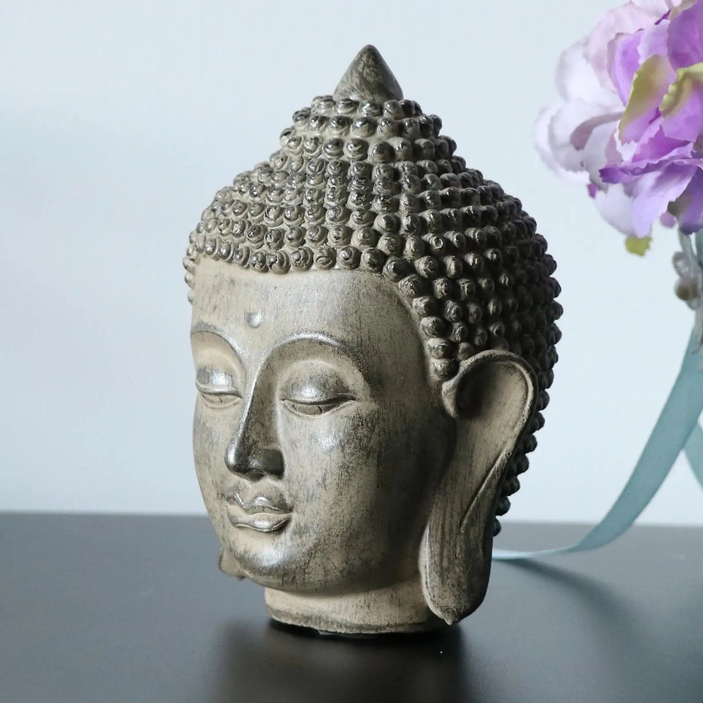 Buddha Head Statue  Figurine Fengshui Home Desktop Decorative Ornament