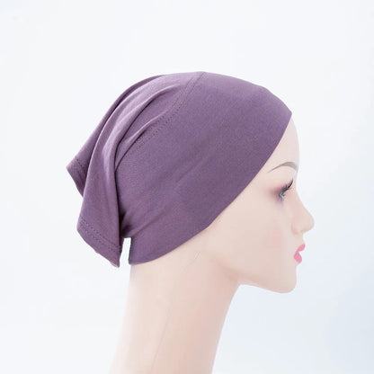 56colors Fashion Women Inner Hijab Tube Muslim Cap Bonnet Plain Islamic Underscarf Bamboo Jersey Undercaps