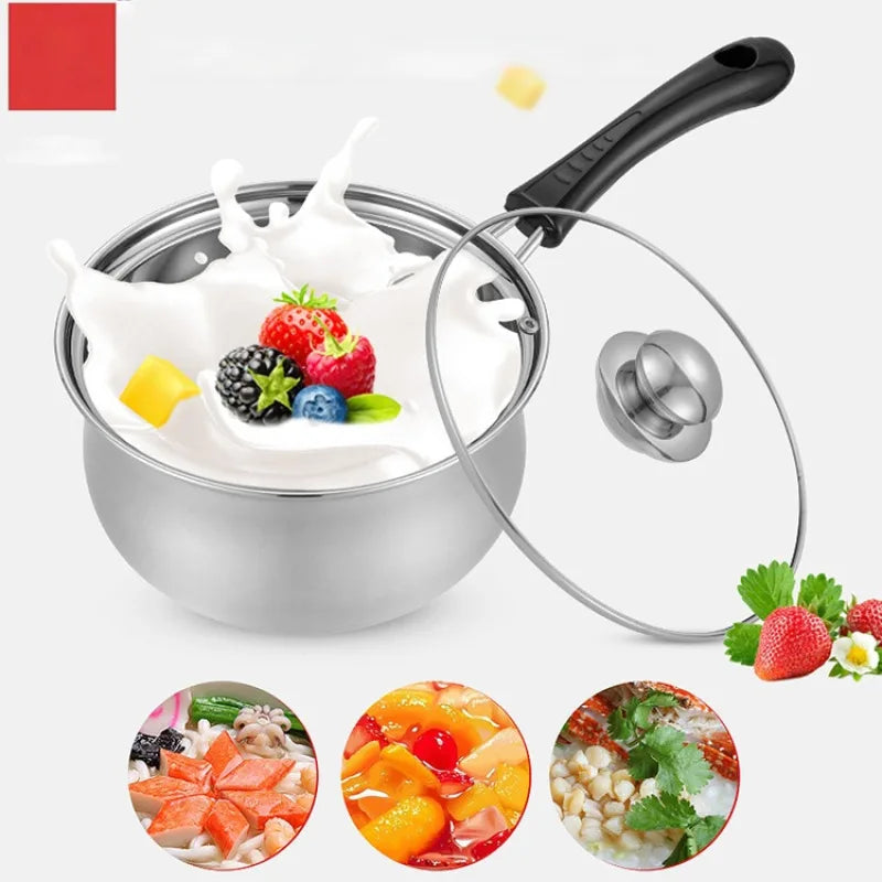 3PCS Stainless Steel Pot Frying Pans Set Pressure Cooker Braised Cooking Pot Soup Pot Kitchen Cookware