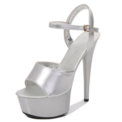 2024 Pole Dance Shoes Stripper High Heels Women's Sexy Show Shoes Sandals Party Club 15 CM Platform High-heeled Wedding Footwear