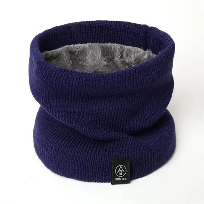 New Unisex Solid Warm Winter Ring Scarf Women Men Plus Velvet Knitted Full Face Mask Snood Neck Scarves Bufanda Thick Muffler